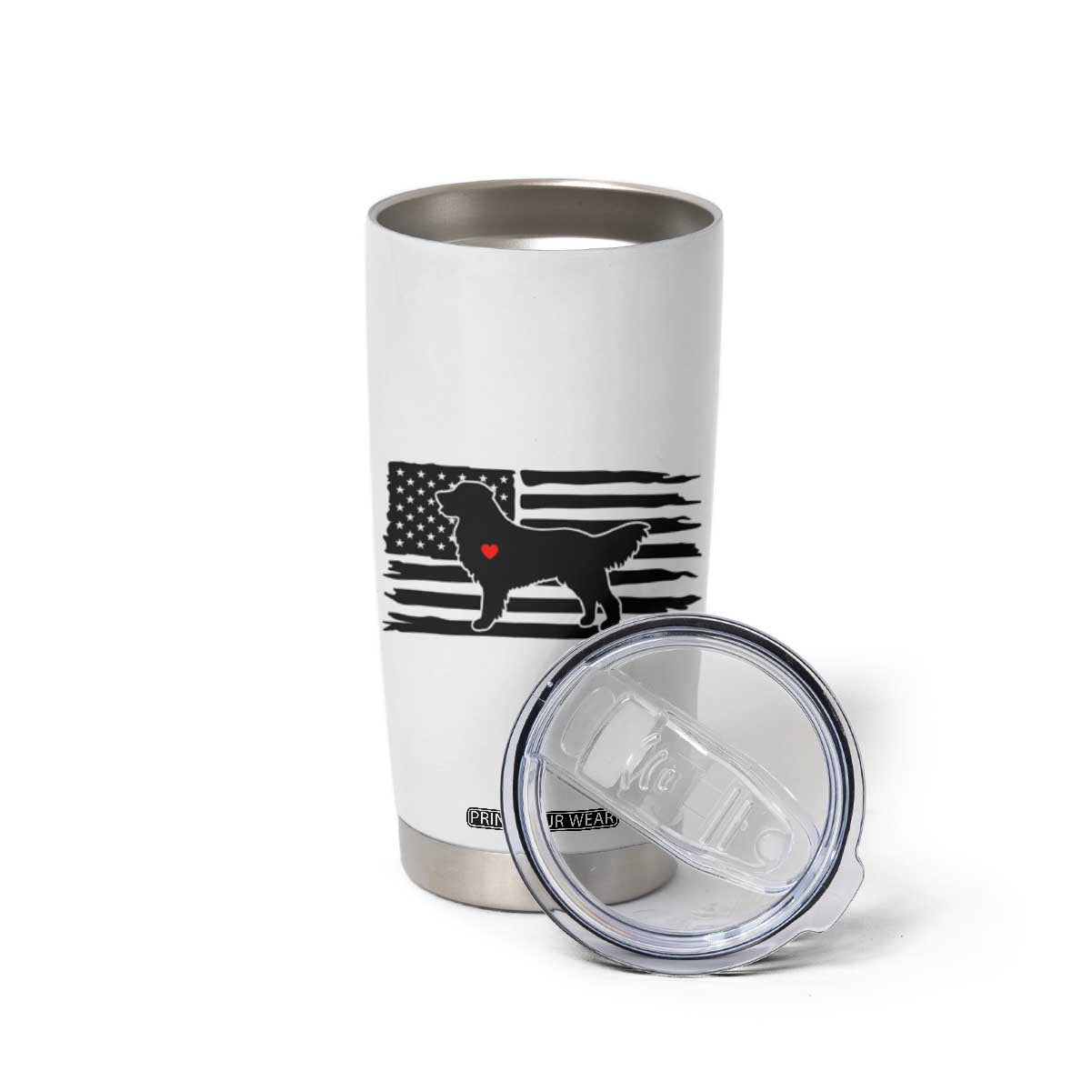 Dog Dad Tumbler Cup Birthday Christmas Golden Retriever Owner Gifts American Flag TB10 Print Your Wear