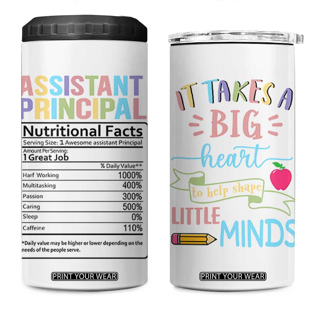Assistant Principal Gifts 4 in 1 Can Cooler Tumbler AP Appreciation Gifts Back to School TB10 One Size: 16 oz White Print Your Wear
