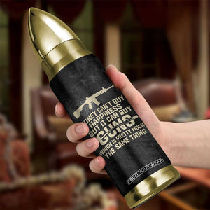 Gun Lovers Bullet Tumbler Money Cant Buy Happiness But It Can Buy Guns Retro USA Flag TB10 Print Your Wear