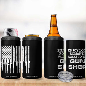 Gun Lovers 4 in 1 Can Cooler Tumbler Enjoy Long Romantic Walks To The Gun Shop USA Flag TB10 Print Your Wear