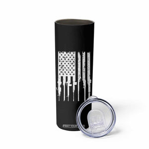 Gun Lovers Skinny Tumbler Enjoy Long Romantic Walks To The Gun Shop USA Flag TB10 Print Your Wear