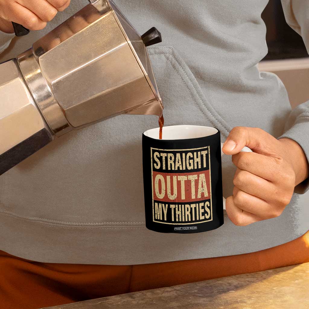40th Birthday Coffee Mug Straight Outta My Thirties 1986 40 Year Old Birthday TB10 Print Your Wear