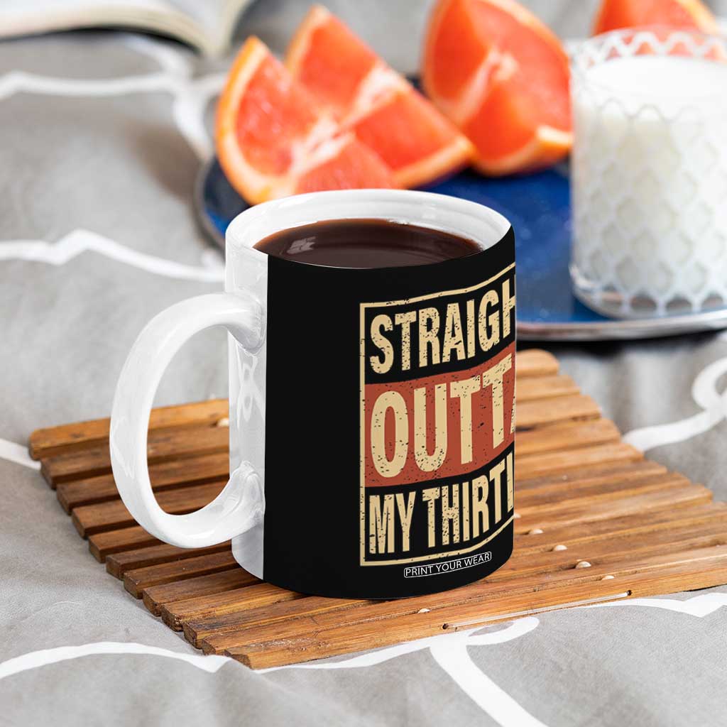 40th Birthday Coffee Mug Straight Outta My Thirties 1986 40 Year Old Birthday TB10 Print Your Wear