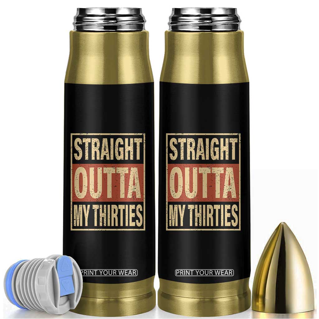 40th Birthday Bullet Tumbler Straight Outta My Thirties 1986 40 Year Old Birthday TB10 Black Print Your Wear