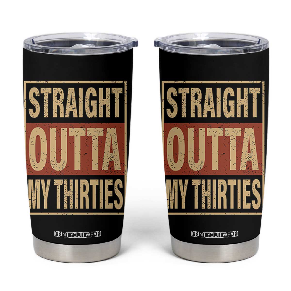 40th Birthday Tumbler Cup Straight Outta My Thirties 1986 40 Year Old Birthday TB10 Black Print Your Wear