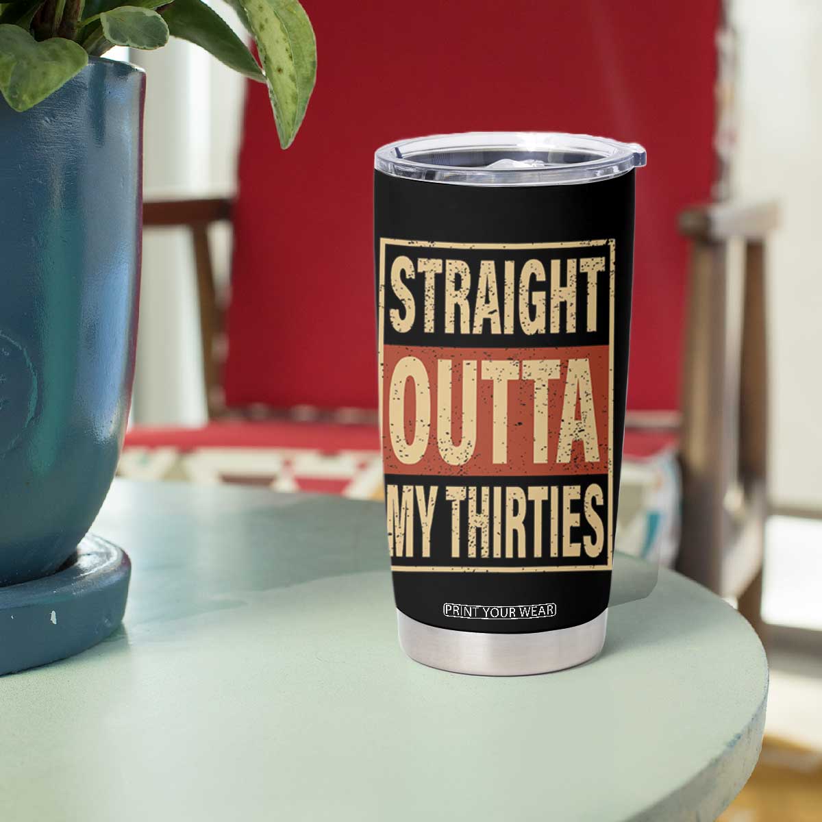 40th Birthday Tumbler Cup Straight Outta My Thirties 1986 40 Year Old Birthday TB10 Print Your Wear
