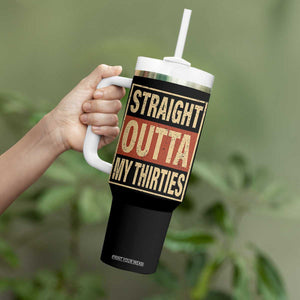40th Birthday Tumbler With Handle Straight Outta My Thirties 1986 40 Year Old Birthday TB10 Print Your Wear
