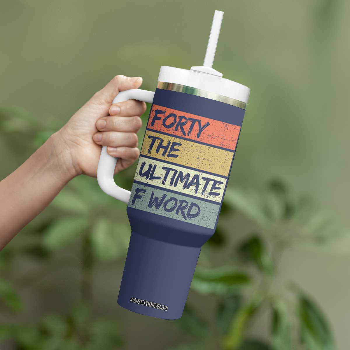 40th Birthday Tumbler With Handle Forty The Ultimate F Word 1986 Funny 40 Year Old Birthday Gift TB10 Print Your Wear