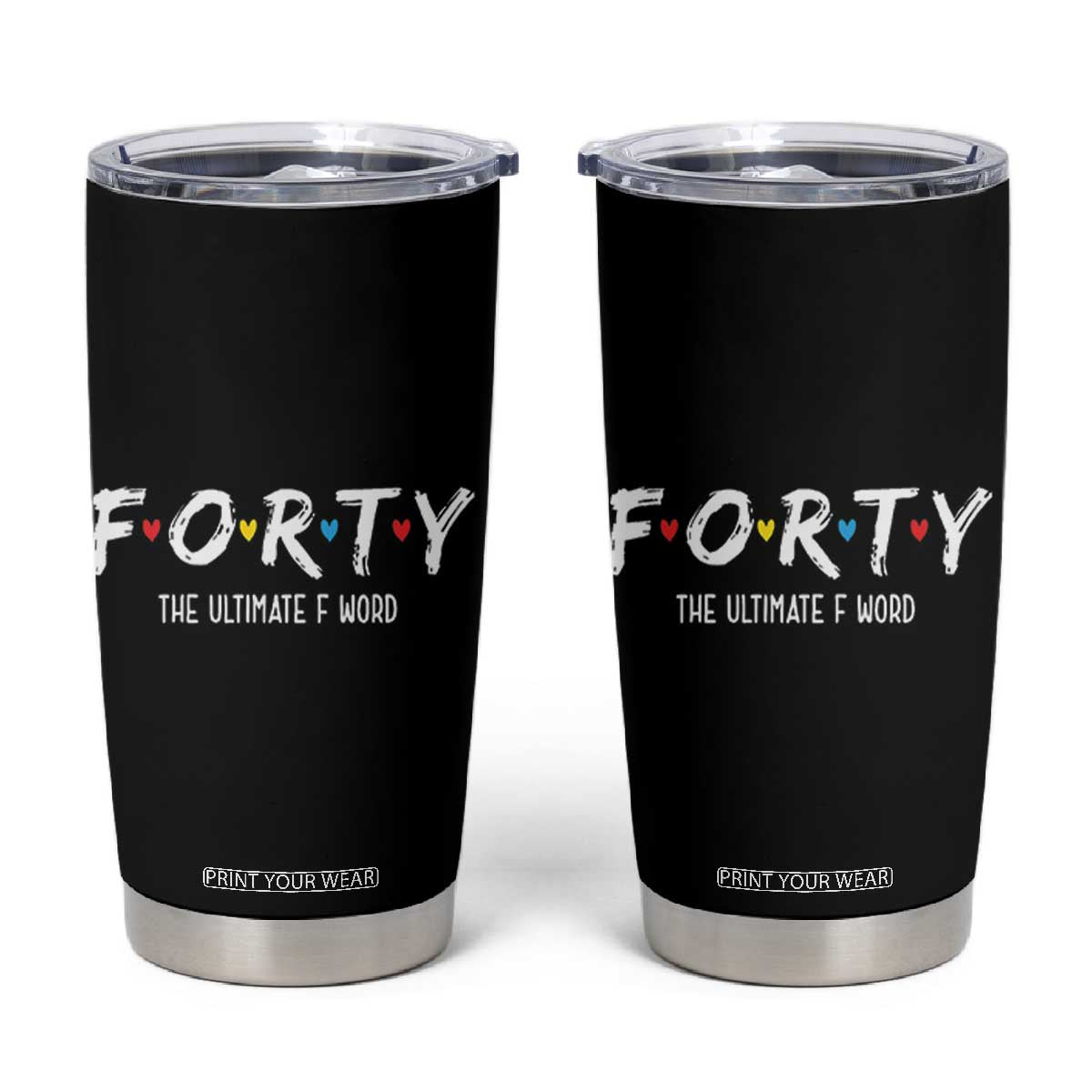 40th Birthday Tumbler Cup Funny Forty The Ultimate F Word 1986 40 Year Old Birthday Gift TB10 Black Print Your Wear