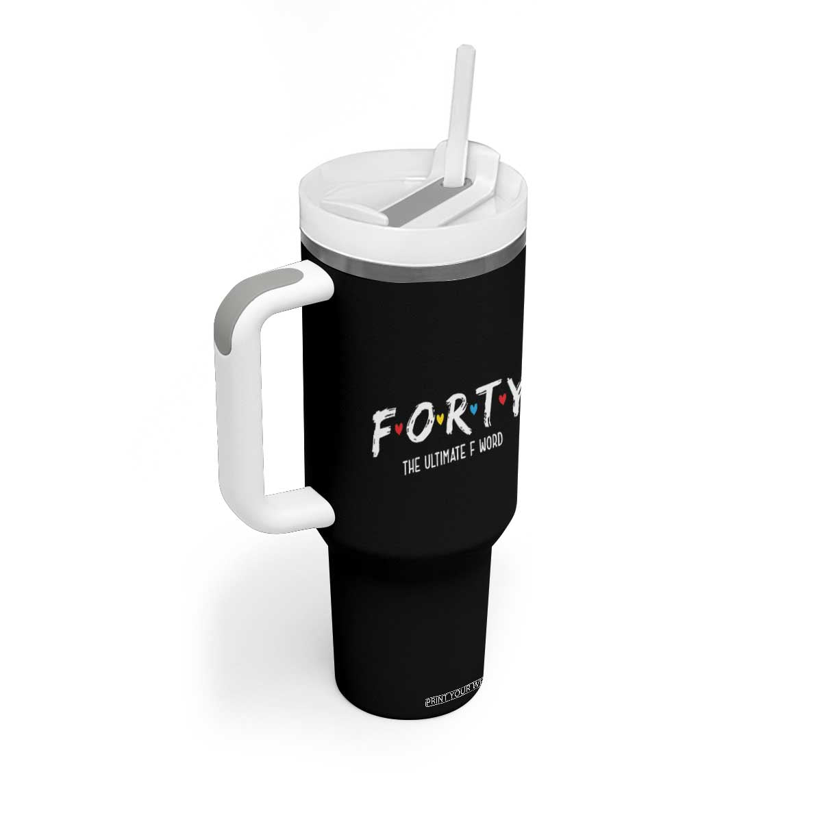 40th Birthday Tumbler With Handle Funny Forty The Ultimate F Word 1986 40 Year Old Birthday Gift TB10 Print Your Wear