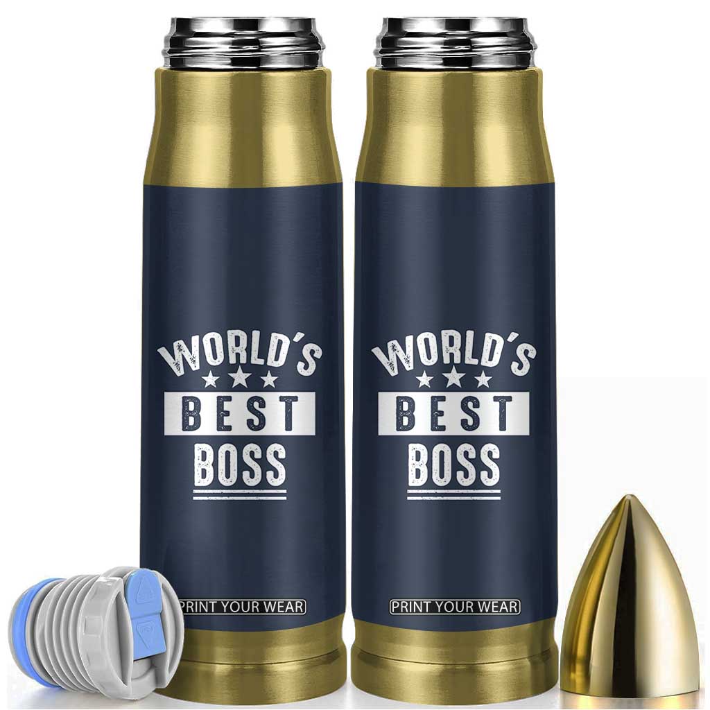 World's Best Boss Bullet Tumbler Gifts for Office Male Female Bosses Coworkers Leaders Managers TB10 Navy Print Your Wear