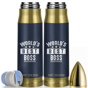 World's Best Boss Bullet Tumbler Gifts for Office Male Female Bosses Coworkers Leaders Managers TB10 Navy Print Your Wear