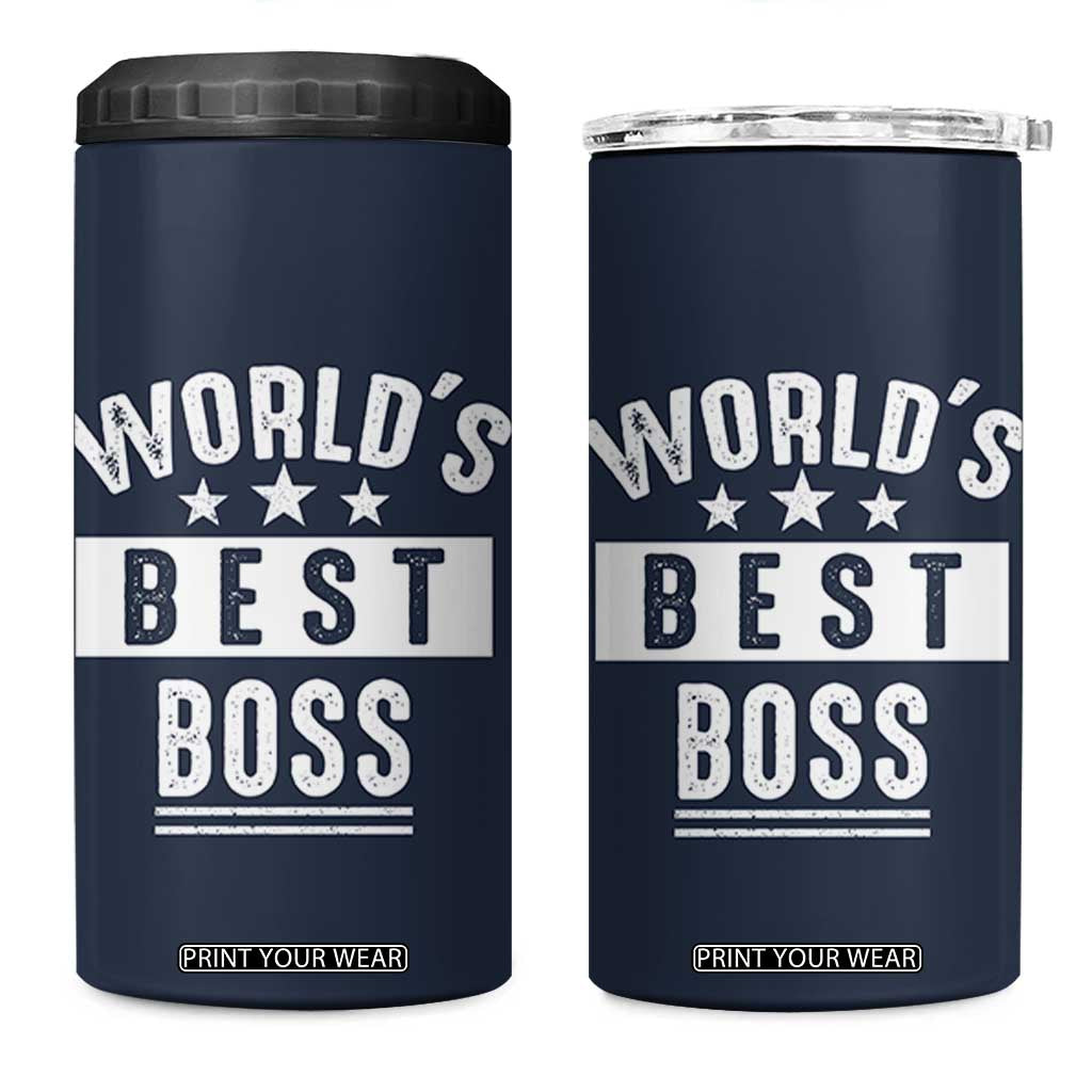 World's Best Boss 4 in 1 Can Cooler Tumbler Gifts for Office Male Female Bosses Coworkers Leaders Managers TB10 One Size: 16 oz Navy Print Your Wear