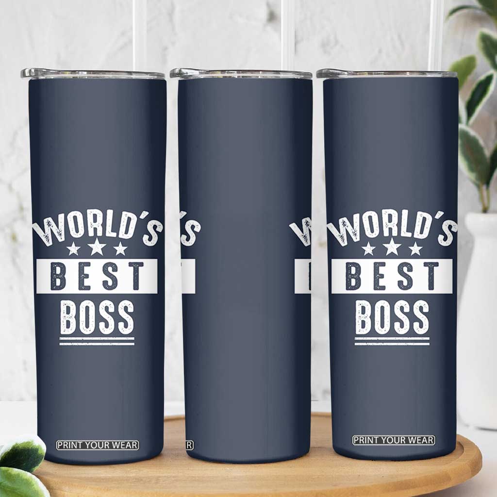 World's Best Boss Skinny Tumbler Gifts for Office Male Female Bosses Coworkers Leaders Managers TB10 Print Your Wear