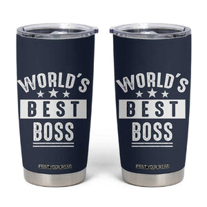 World's Best Boss Tumbler Cup Gifts for Office Male Female Bosses Coworkers Leaders Managers TB10 Navy Print Your Wear