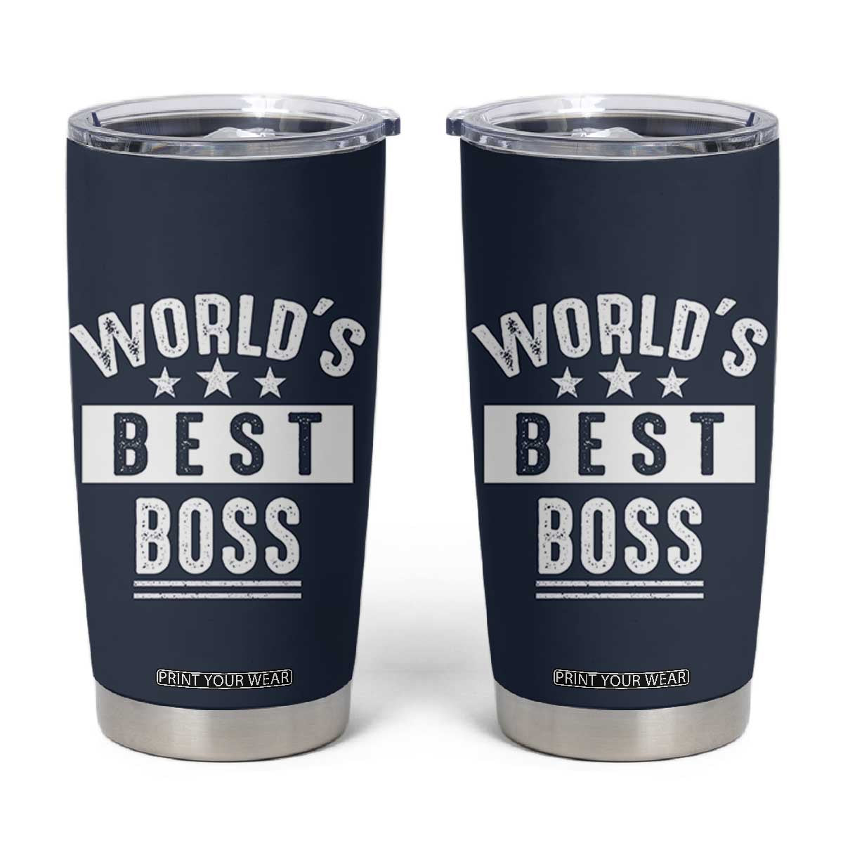 World's Best Boss Tumbler Cup Gifts for Office Male Female Bosses Coworkers Leaders Managers TB10 Navy Print Your Wear
