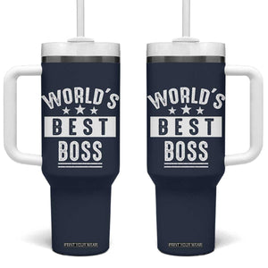World's Best Boss Tumbler With Handle Gifts for Office Male Female Bosses Coworkers Leaders Managers TB10 One Size: 40 oz Navy Print Your Wear