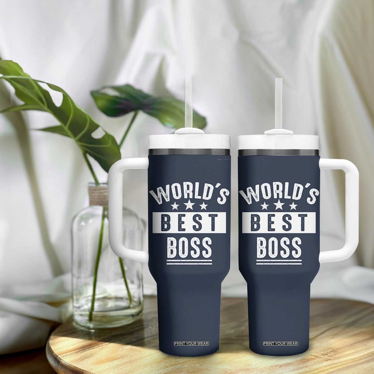 World's Best Boss Tumbler With Handle Gifts for Office Male Female Bosses Coworkers Leaders Managers TB10 Print Your Wear