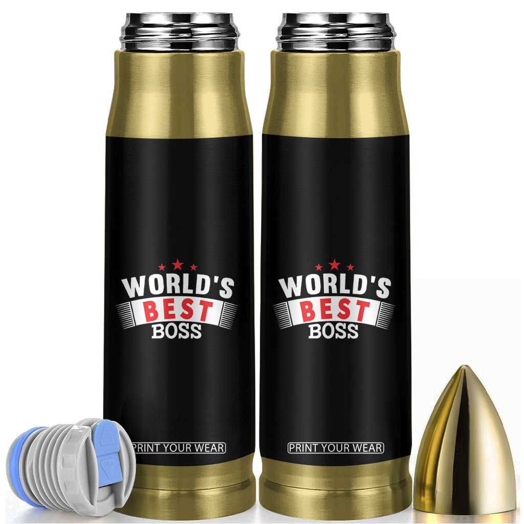 Worlds Best Boss Bullet Tumbler Gifts for Office Bosses Coworkers Leaders Managers TB10 Black Print Your Wear