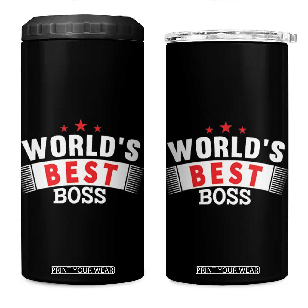 Worlds Best Boss 4 in 1 Can Cooler Tumbler Gifts for Office Bosses Coworkers Leaders Managers TB10 One Size: 16 oz Black Print Your Wear