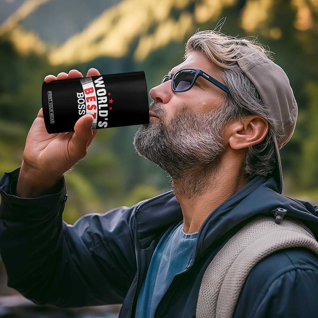 Worlds Best Boss 4 in 1 Can Cooler Tumbler Gifts for Office Bosses Coworkers Leaders Managers TB10 Print Your Wear