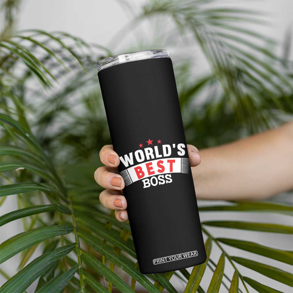 Worlds Best Boss Skinny Tumbler Gifts for Office Bosses Coworkers Leaders Managers TB10 Print Your Wear