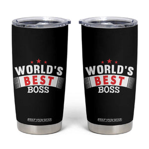 Worlds Best Boss Tumbler Cup Gifts for Office Bosses Coworkers Leaders Managers TB10 Black Print Your Wear