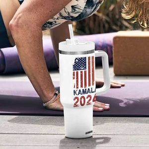 Kamala 2024 Tumbler With Handle Madam President Fans Of Harris Gift Retro American USA Flag TB10 Print Your Wear