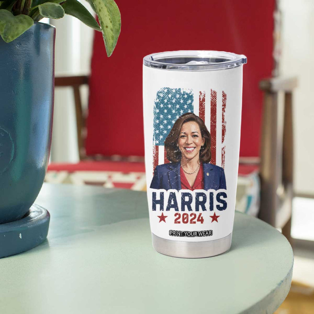 Kamala Madam President Tumbler Cup Harris 2024 American Flag TB10 Print Your Wear