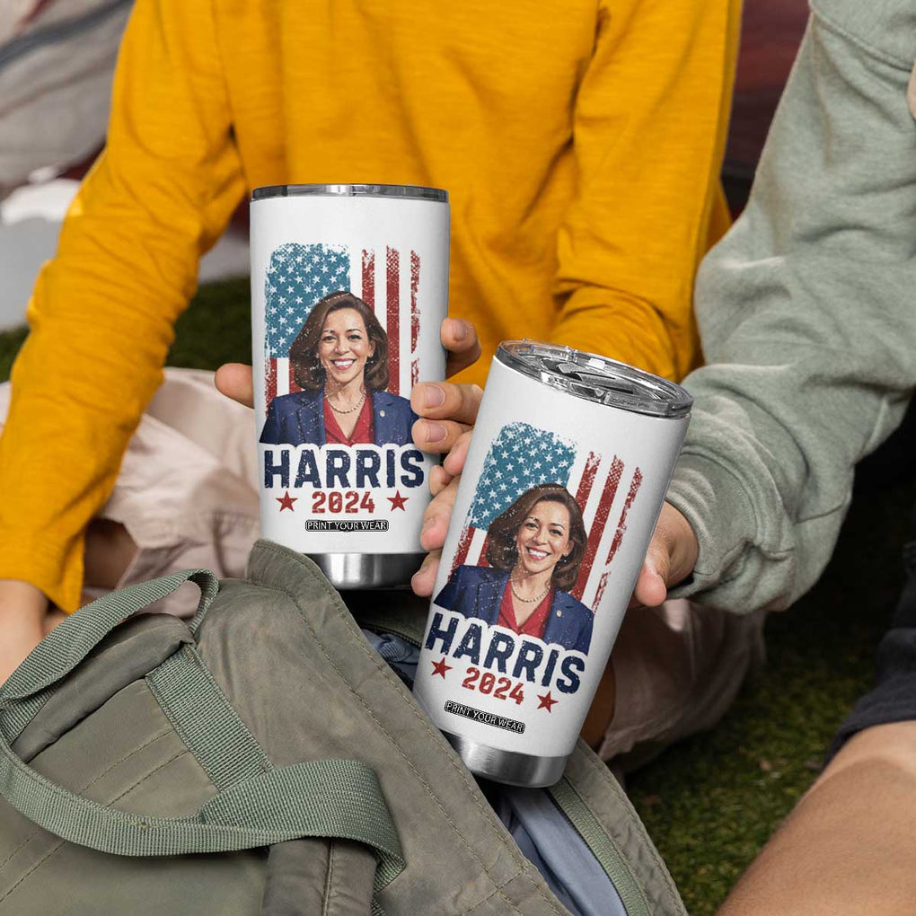 Kamala Madam President Tumbler Cup Harris 2024 American Flag TB10 Print Your Wear