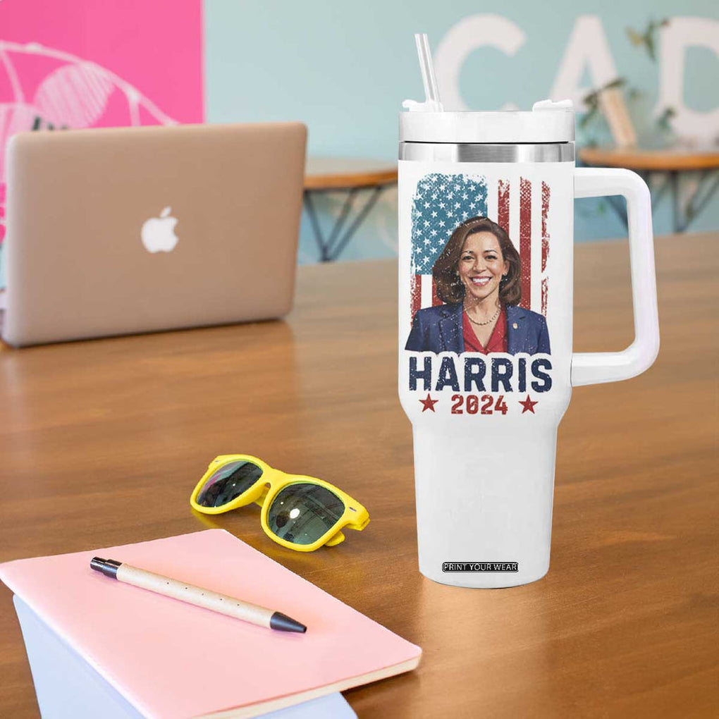 Kamala Madam President Tumbler With Handle Harris 2024 American Flag TB10 Print Your Wear