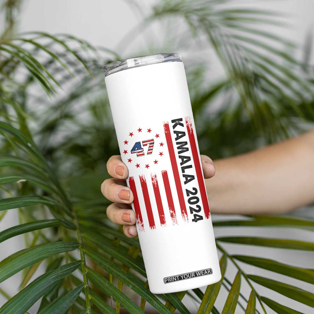 Kamala 2024 Skinny Tumbler 47th President USA America 2024 Election Flag TB10 Print Your Wear