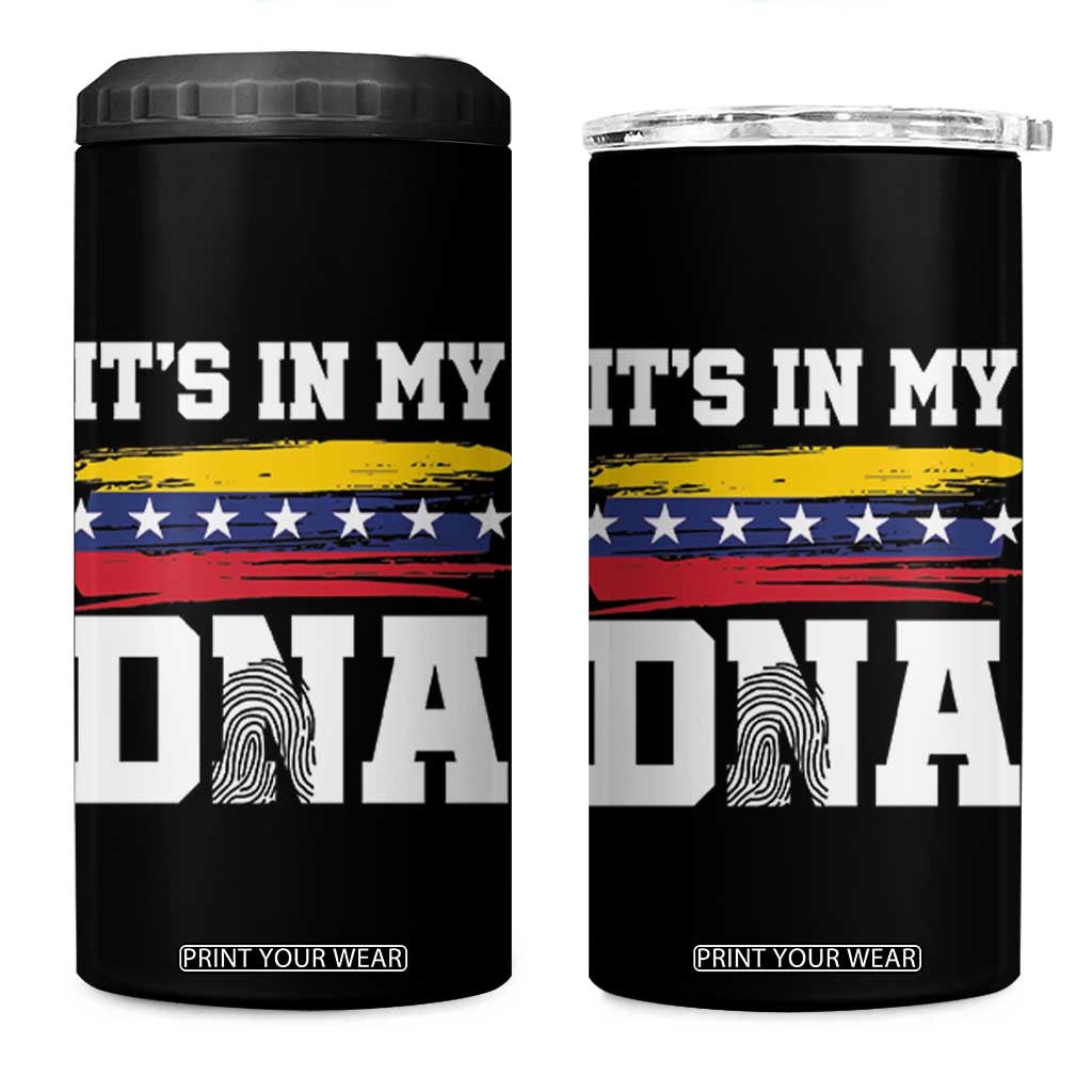 Venezuelan Blood Inside Me 4 in 1 Can Cooler Tumbler Its In My DNA Venezuela Flag Heritage Pride TB10 One Size: 16 oz Black Print Your Wear