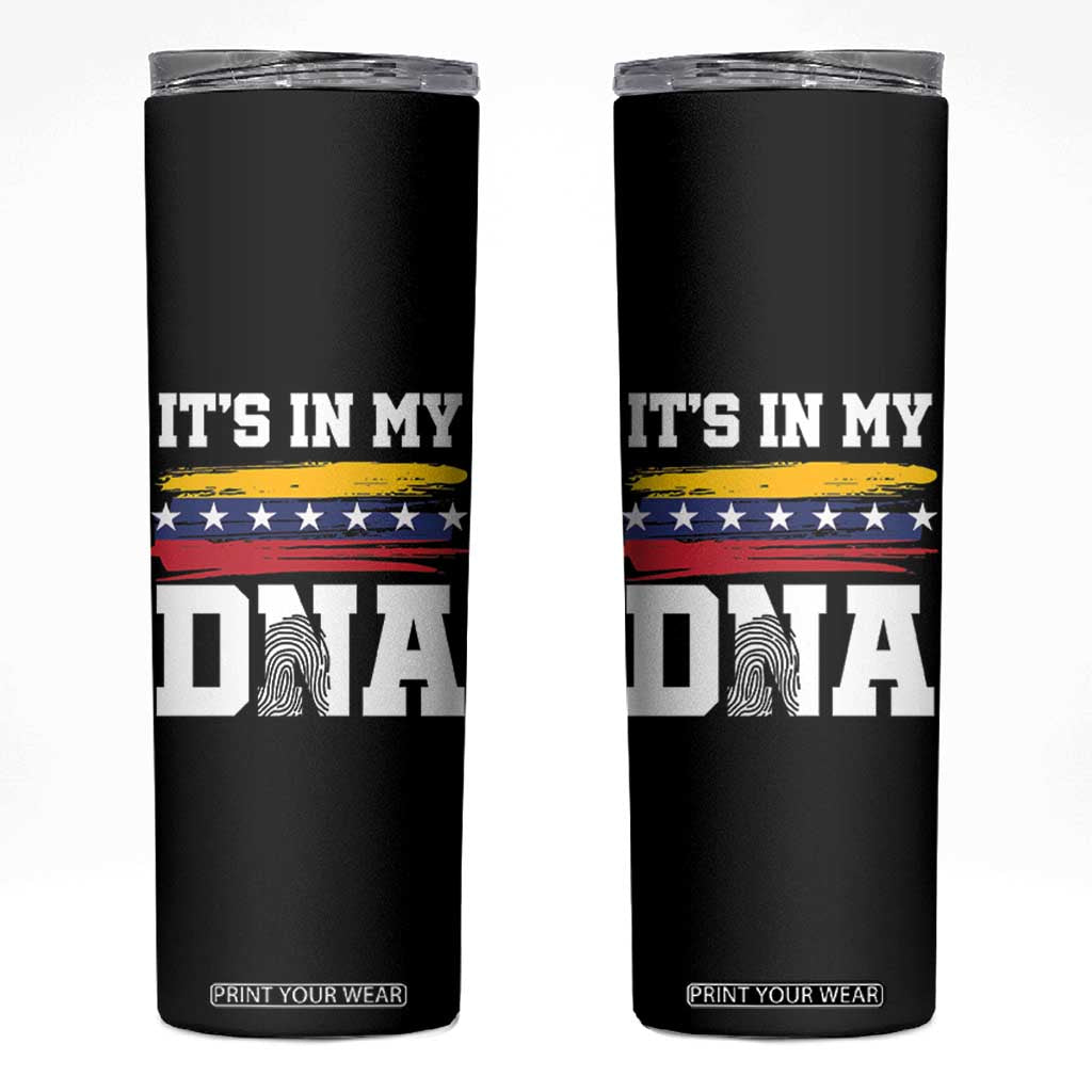 Venezuelan Blood Inside Me Skinny Tumbler Its In My DNA Venezuela Flag Heritage Pride TB10 Black Print Your Wear