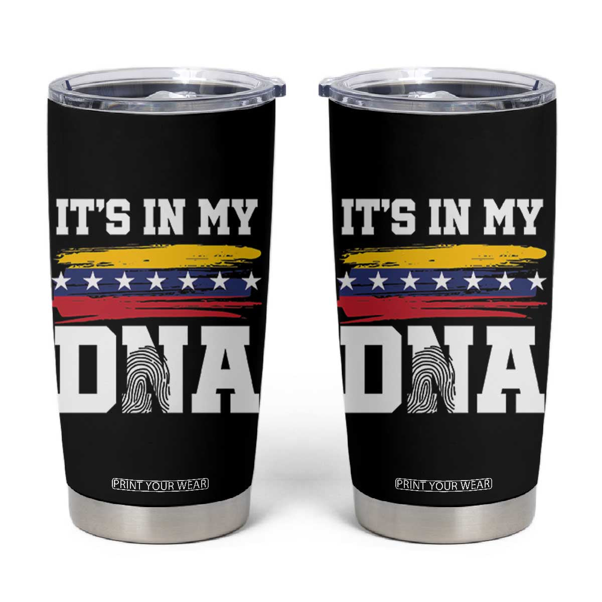 Venezuelan Blood Inside Me Tumbler Cup Its In My DNA Venezuela Flag Heritage Pride TB10 Black Print Your Wear