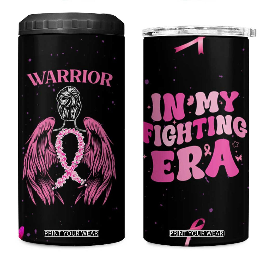 Breast Cancer Warrior Support Squad 4 in 1 Can Cooler Tumbler In My Fighting Era Cancer Care Gifts for Woman Pink Ribbon TB10 One Size: 16 oz Black Print Your Wear