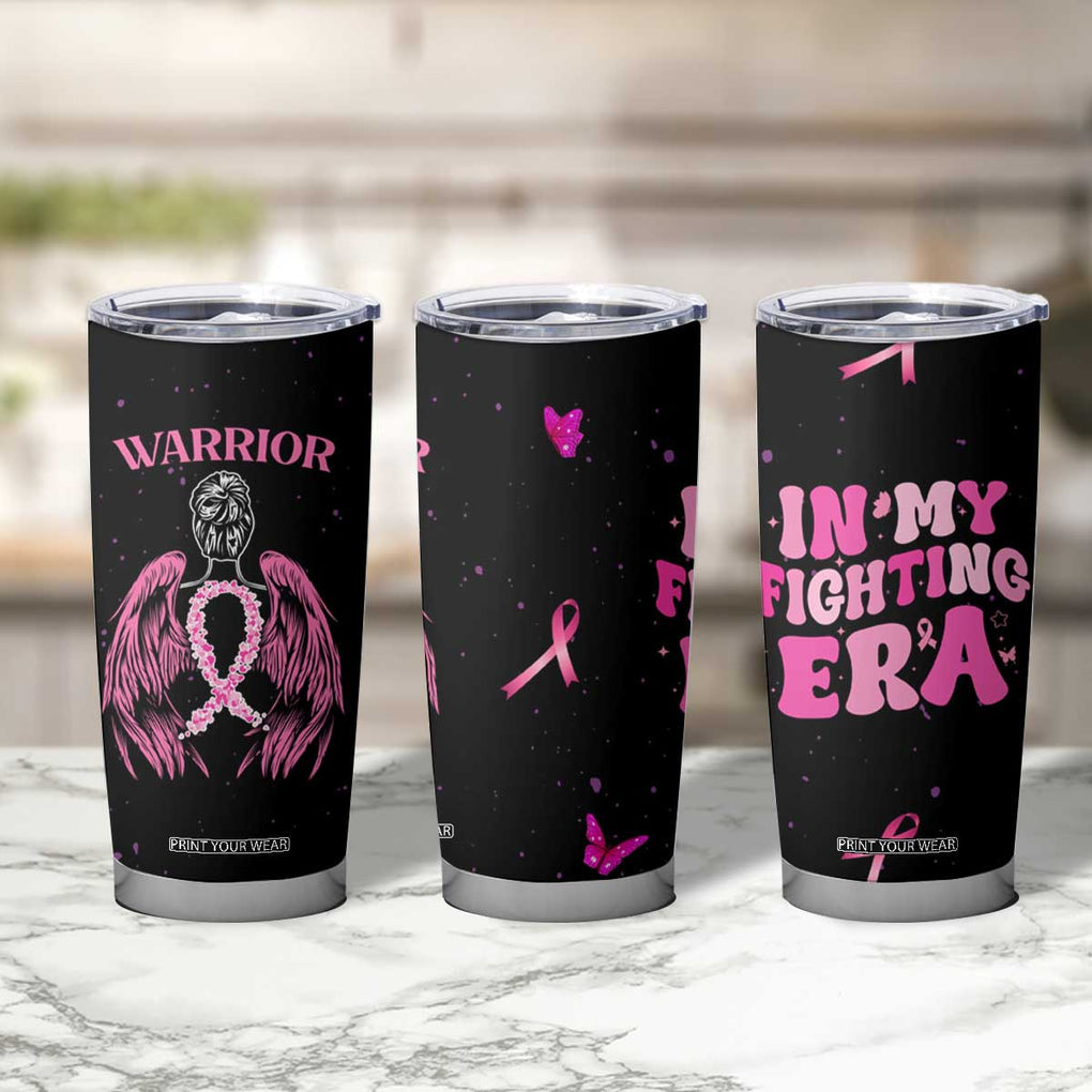 Breast Cancer Warrior Support Squad Tumbler Cup In My Fighting Era Cancer Care Gifts for Woman Pink Ribbon TB10 Print Your Wear