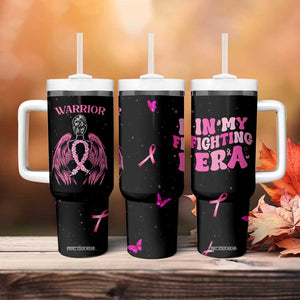 Breast Cancer Warrior Support Squad Tumbler With Handle In My Fighting Era Cancer Care Gifts for Woman Pink Ribbon TB10 Print Your Wear