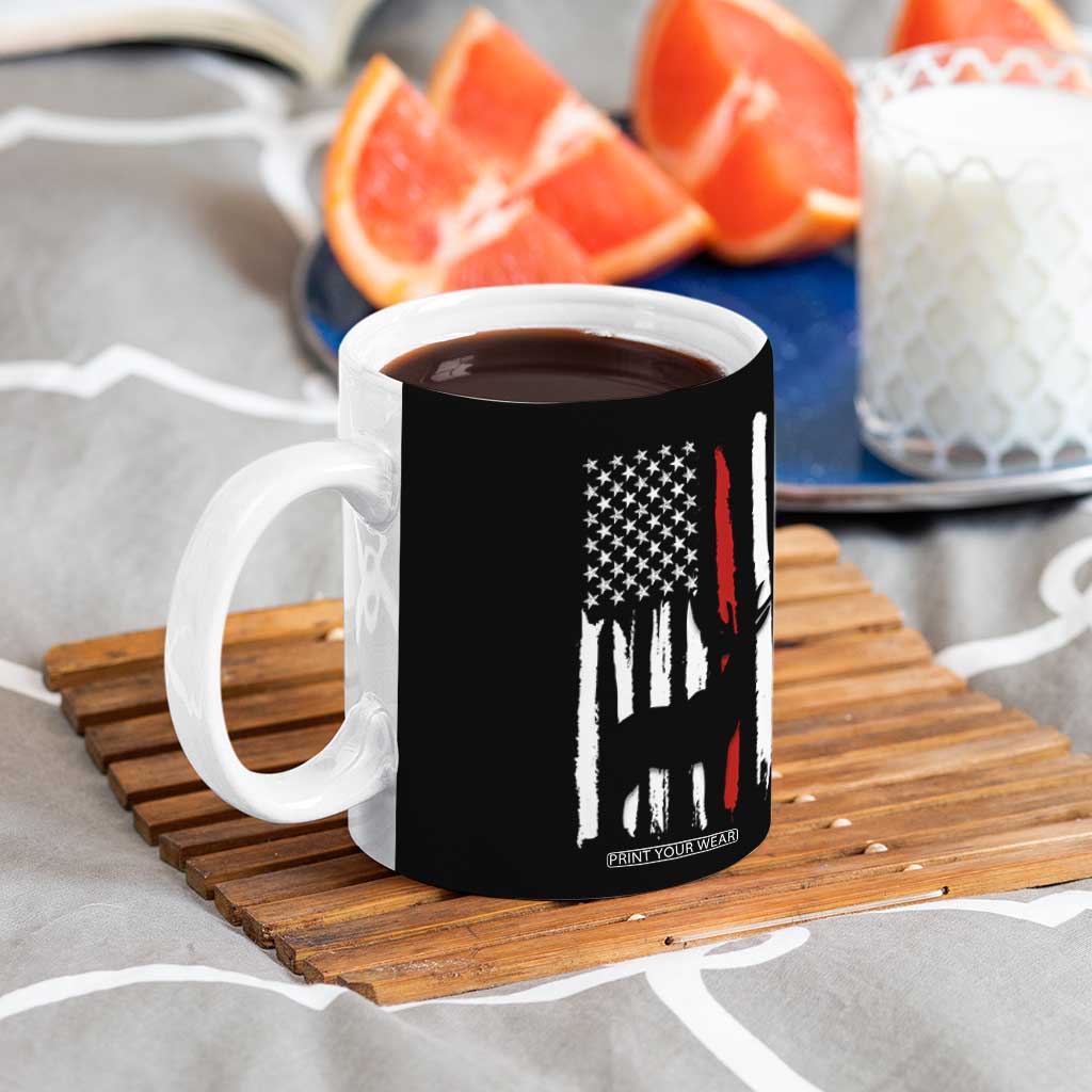 Hunting Gifts For Men Coffee Mug Id Rather Be In The Woods Deer Hunting American Flag TB10 Print Your Wear