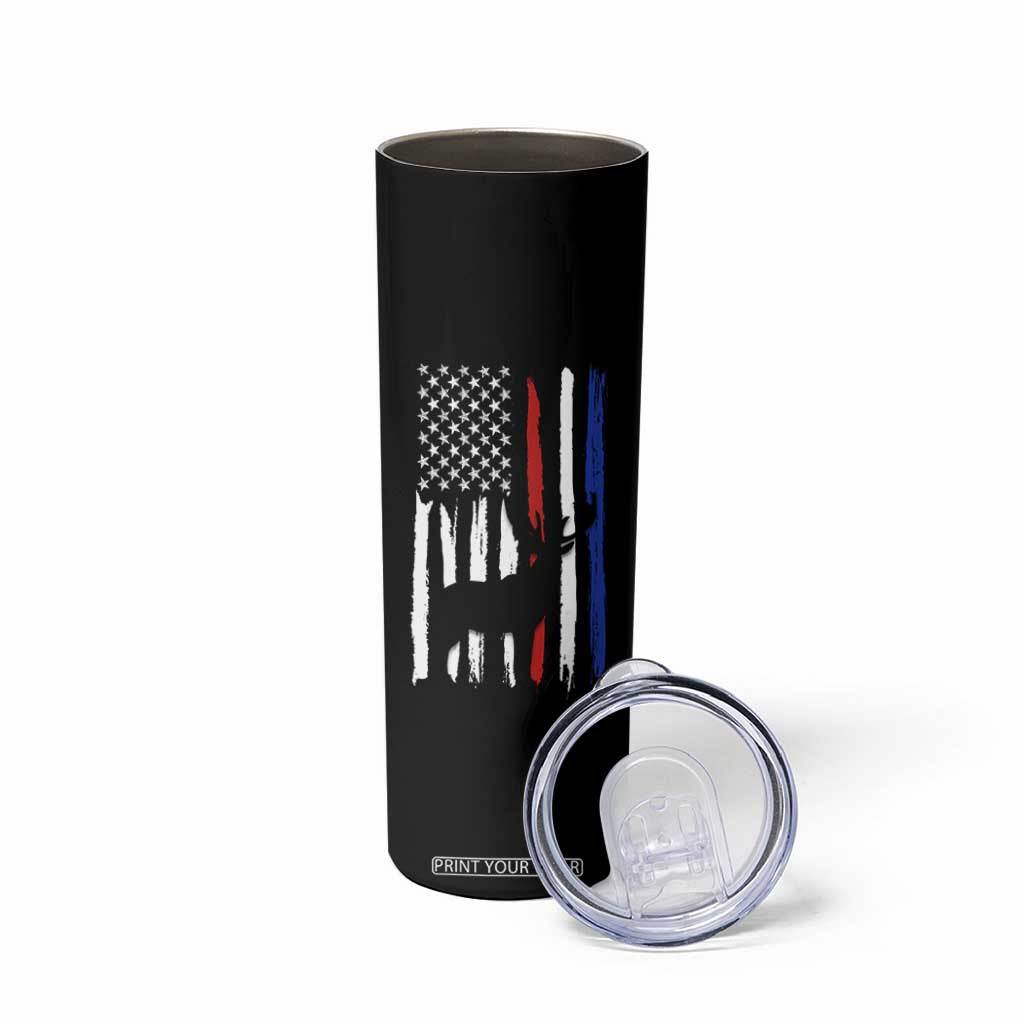 Hunting Gifts For Men Skinny Tumbler Id Rather Be In The Woods Deer Hunting American Flag TB10 Print Your Wear