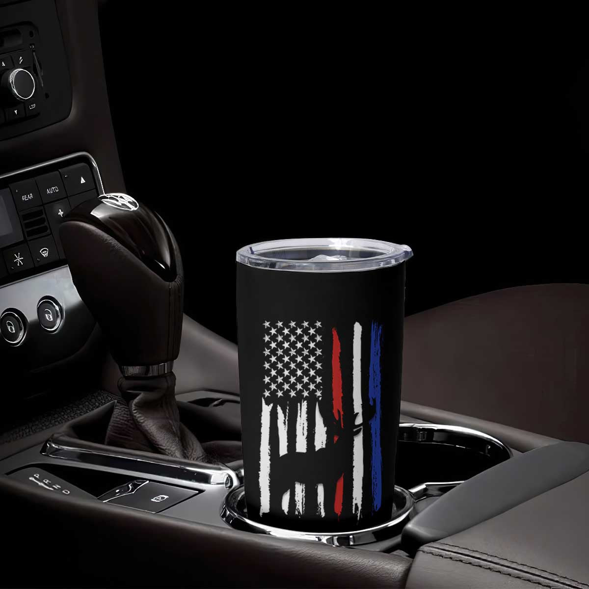 Hunting Gifts For Men Tumbler Cup Id Rather Be In The Woods Deer Hunting American Flag TB10 Print Your Wear