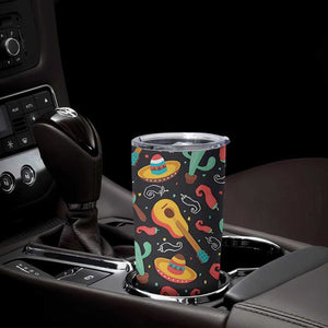 Mexican Tumbler Cup Hot Sombrero Cactus Guitar Black Mexican Fiesta Cinco De Mayo TB10 Print Your Wear