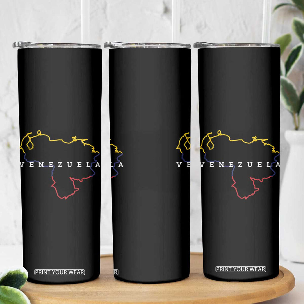Venezuela Skinny Tumbler Mapa De Venezuela Flag Minimalist Venezolanos Venezuelan Travel Mug TB10 Print Your Wear