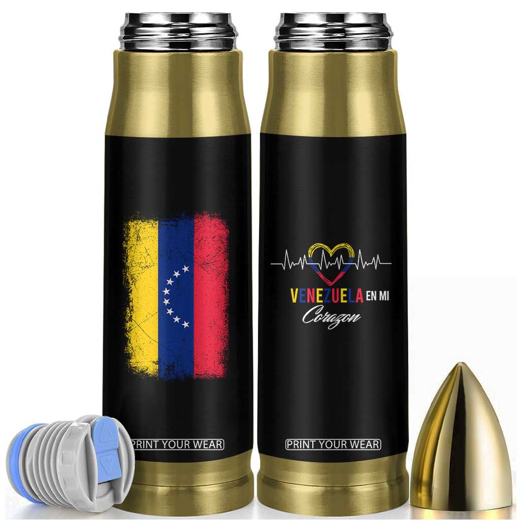 Venezuelan Pride Bullet Tumbler Venezuela Flag Heritage Venezuela En Mi Corazon TB10 Black Print Your Wear