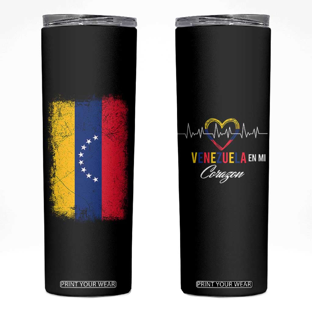 Venezuelan Pride Skinny Tumbler Venezuela Flag Heritage Venezuela En Mi Corazon TB10 Black Print Your Wear