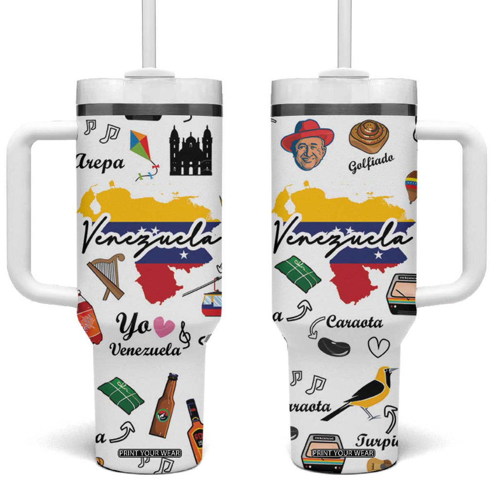 Venezuela Tumbler With Handle I Am a Proud Venezuelan Venezolanos Travel Mug TB10 One Size: 40 oz White Print Your Wear