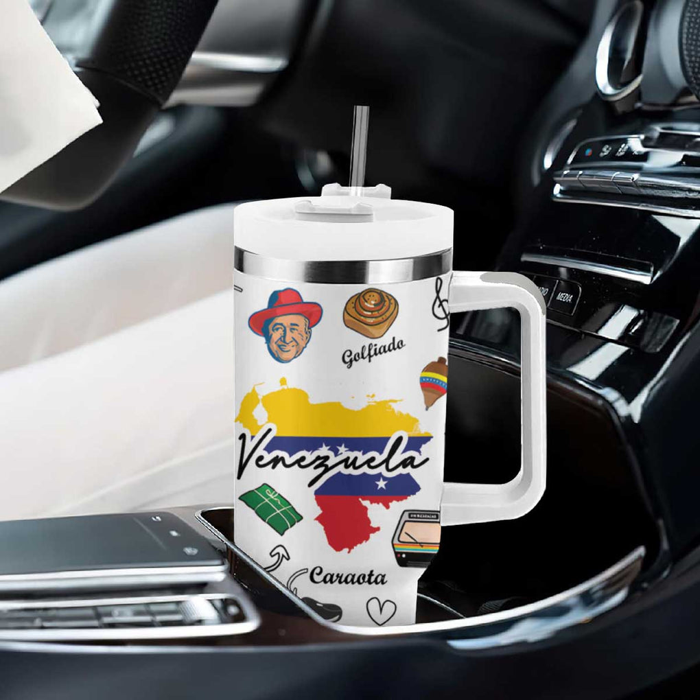 Venezuela Tumbler With Handle I Am a Proud Venezuelan Venezolanos Travel Mug TB10 Print Your Wear