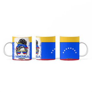 Venezuelan Girl Coffee Mug Messy Bun Venezuela Flag Heritage Venezuelan Women Girls TB10 Print Your Wear