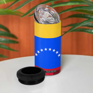 Venezuelan Girl 4 in 1 Can Cooler Tumbler Messy Bun Venezuela Flag Heritage Venezuelan Women Girls TB10 Print Your Wear