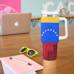 Venezuelan Girl Tumbler With Handle Messy Bun Venezuela Flag Heritage Venezuelan Women Girls TB10 Print Your Wear